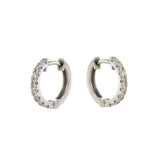 14KT White Gold Diamond Huggie Earrings – 12MM, 0.31CTW