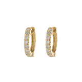 14KT Yellow Gold Diamond Huggie Earrings – 12MM, 0.31CTW