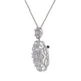 18KT White Gold Multi-Cut Diamond Necklace