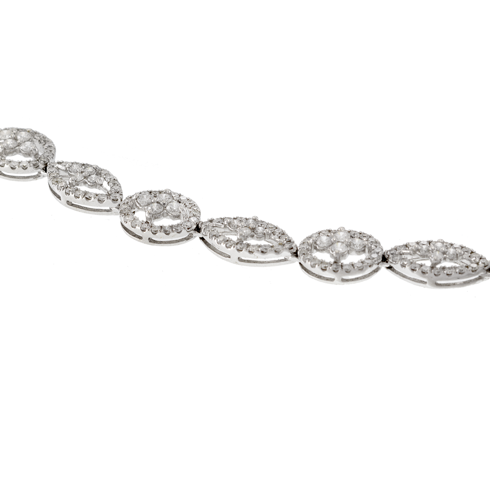 18KT White Gold Halo Diamond Necklace