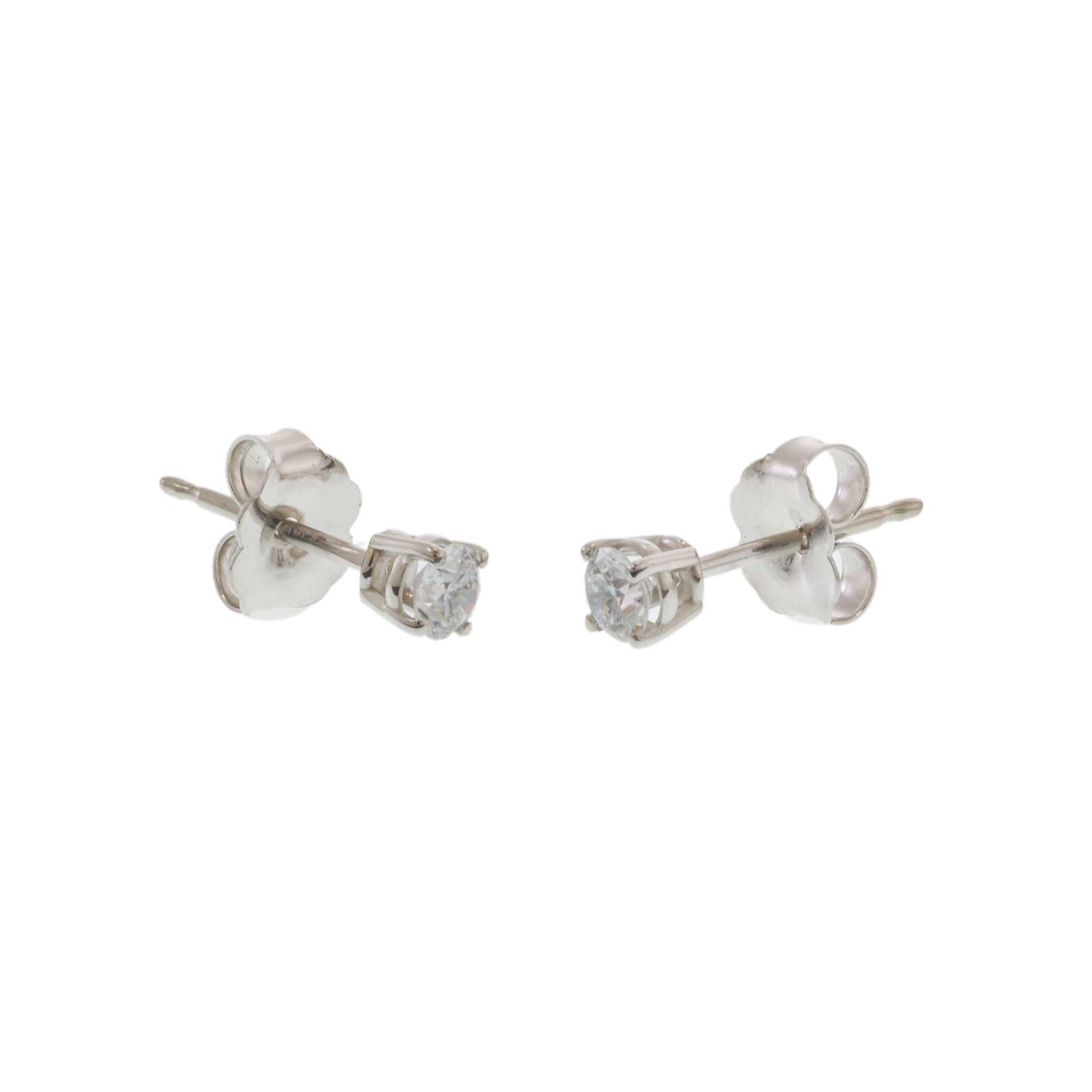 14KT White Gold Lab Grown Diamond Stud Earrings – 0.25CTW