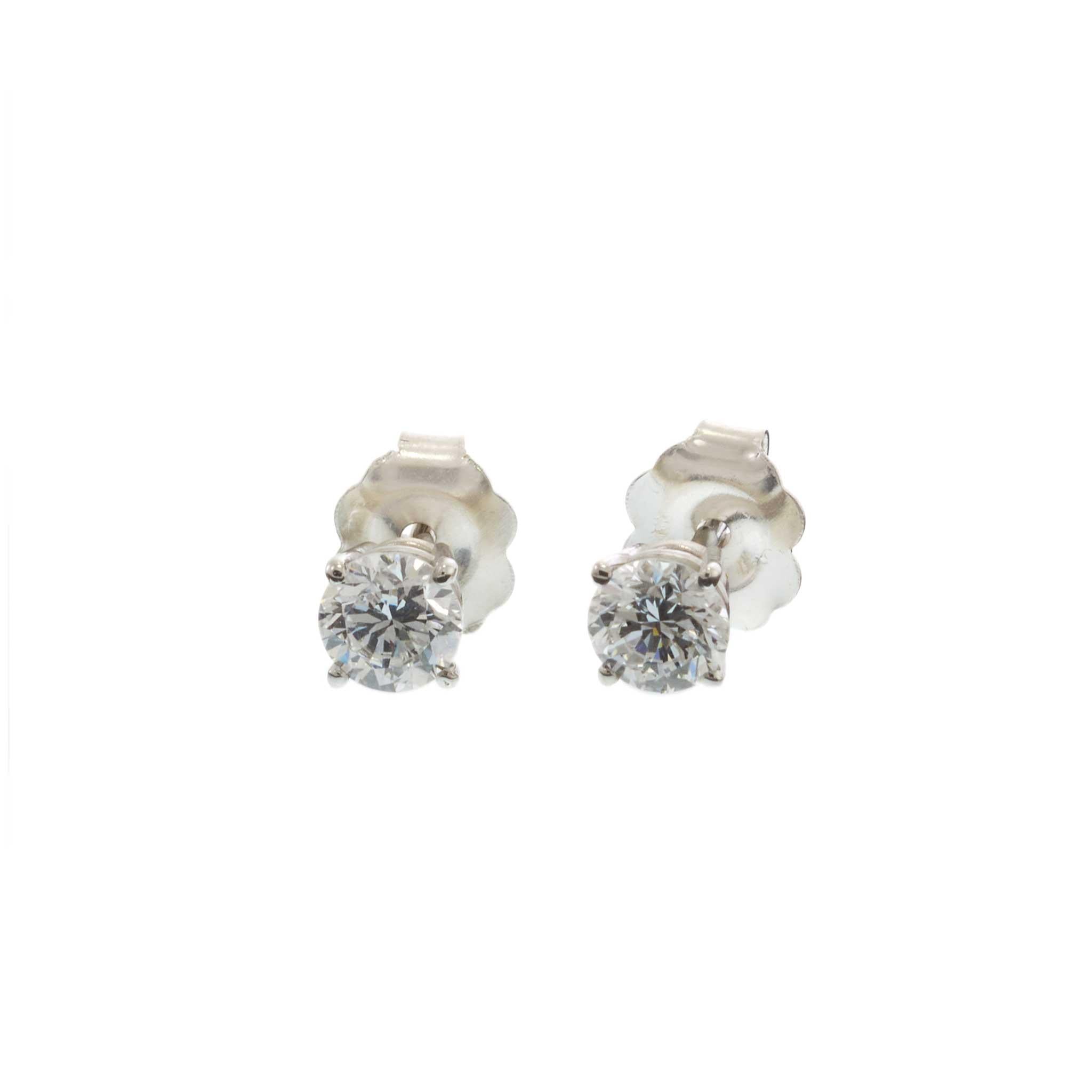 14KT White Gold Lab Grown Diamond Stud Earrings – 0.50CTW