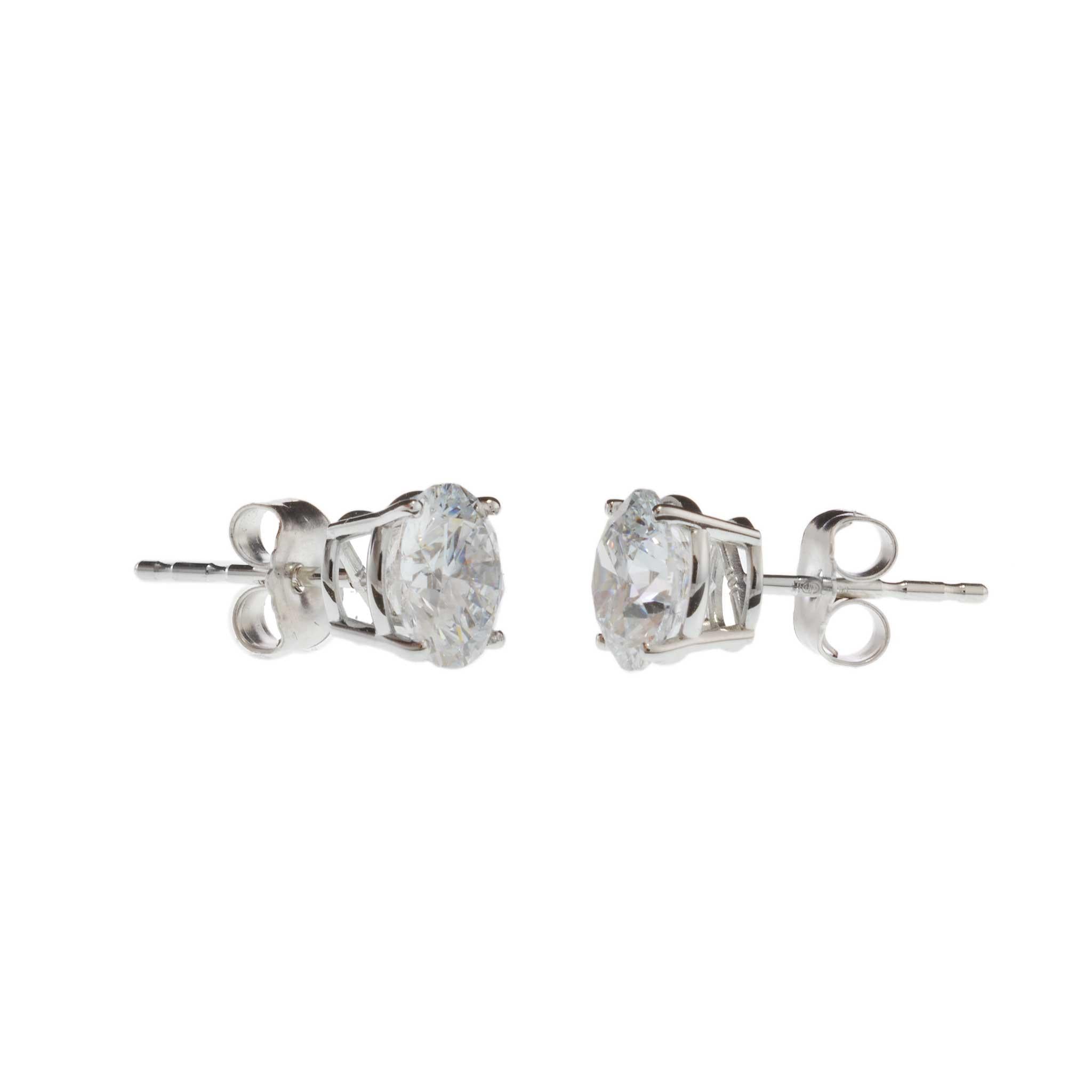 14KT White Gold Lab Grown Diamond Stud Earrings – 2.00CTW