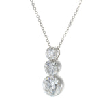 Graduated Three-Stone Lab-Grown Diamond Pendant Necklace