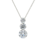 Graduated Three-Stone Lab-Grown Diamond Pendant Necklace