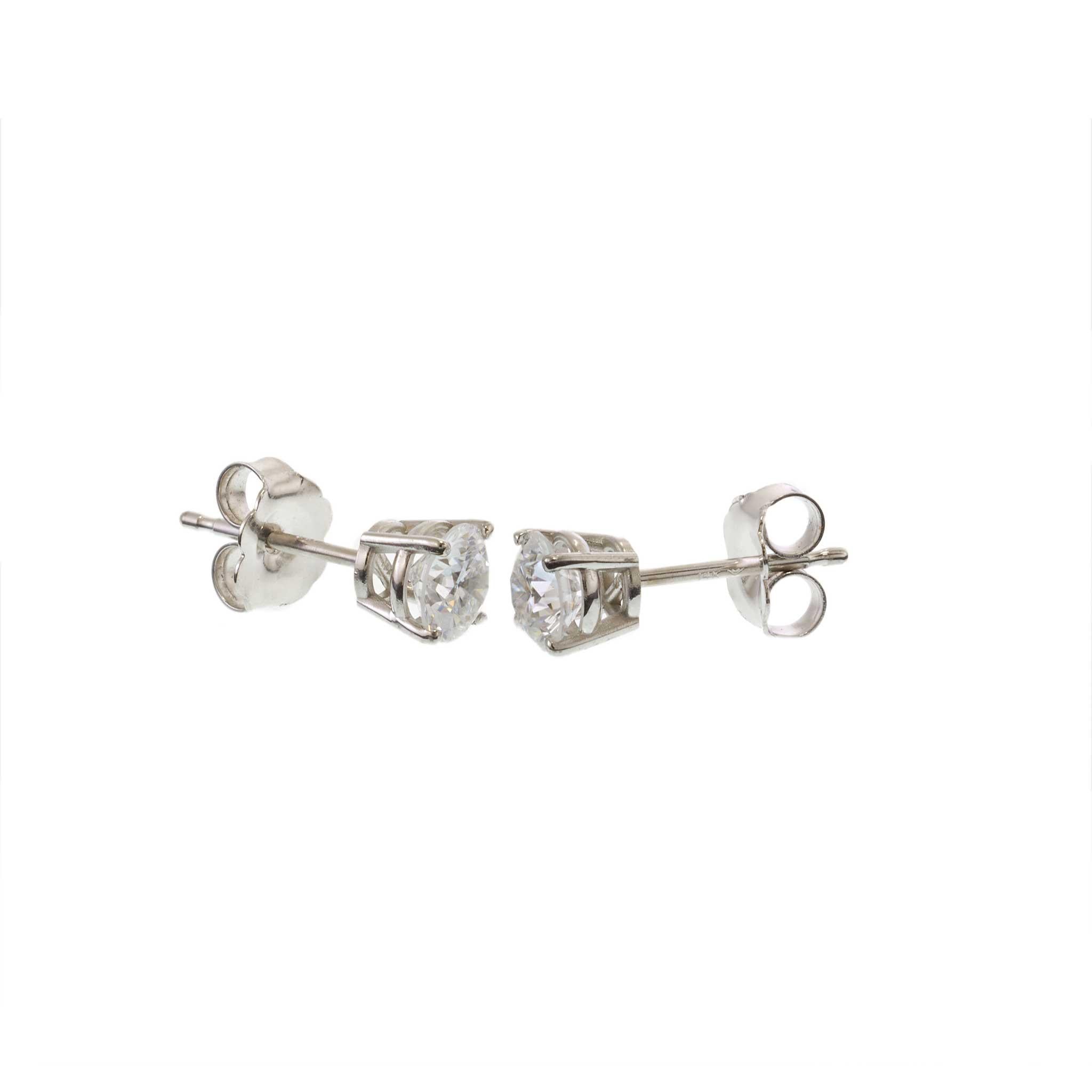 14KT White Gold Lab Grown Diamond Stud Earrings – 0.80CTW
