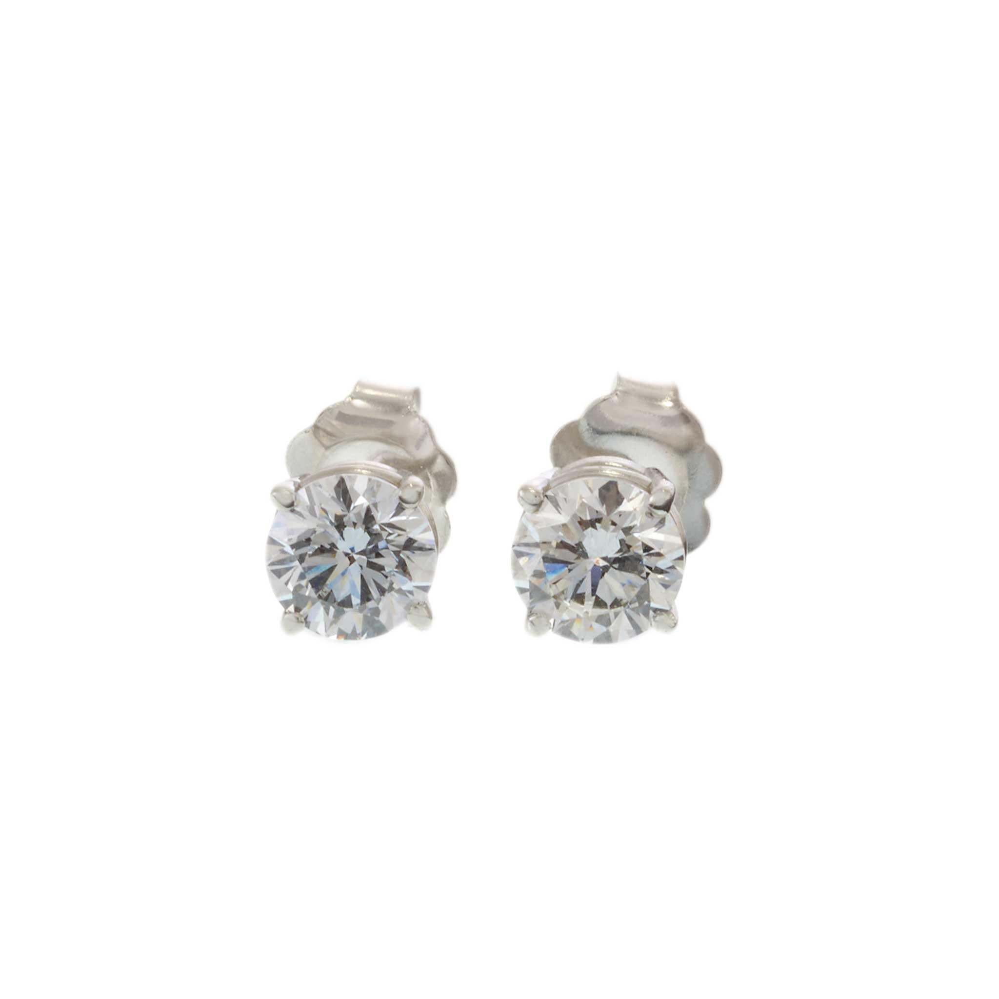 14KT White Gold Lab Grown Diamond Stud Earrings – 1.00CTW