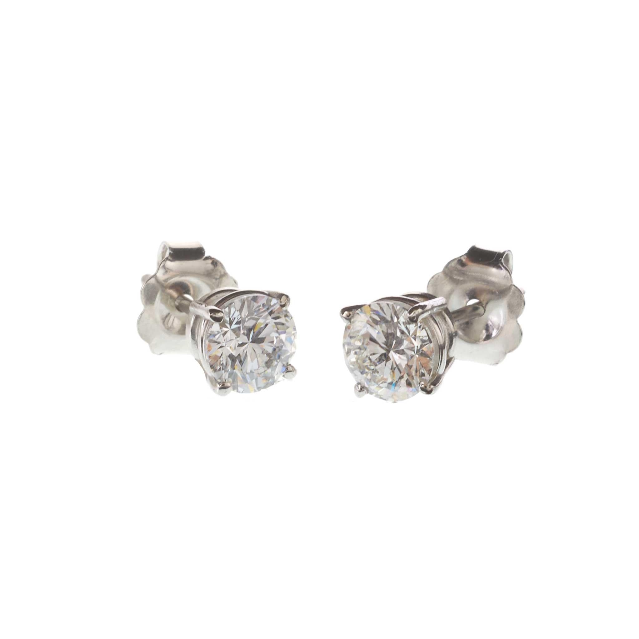 14KT White Gold Lab Grown Diamond Stud Earrings – 1.00CTW