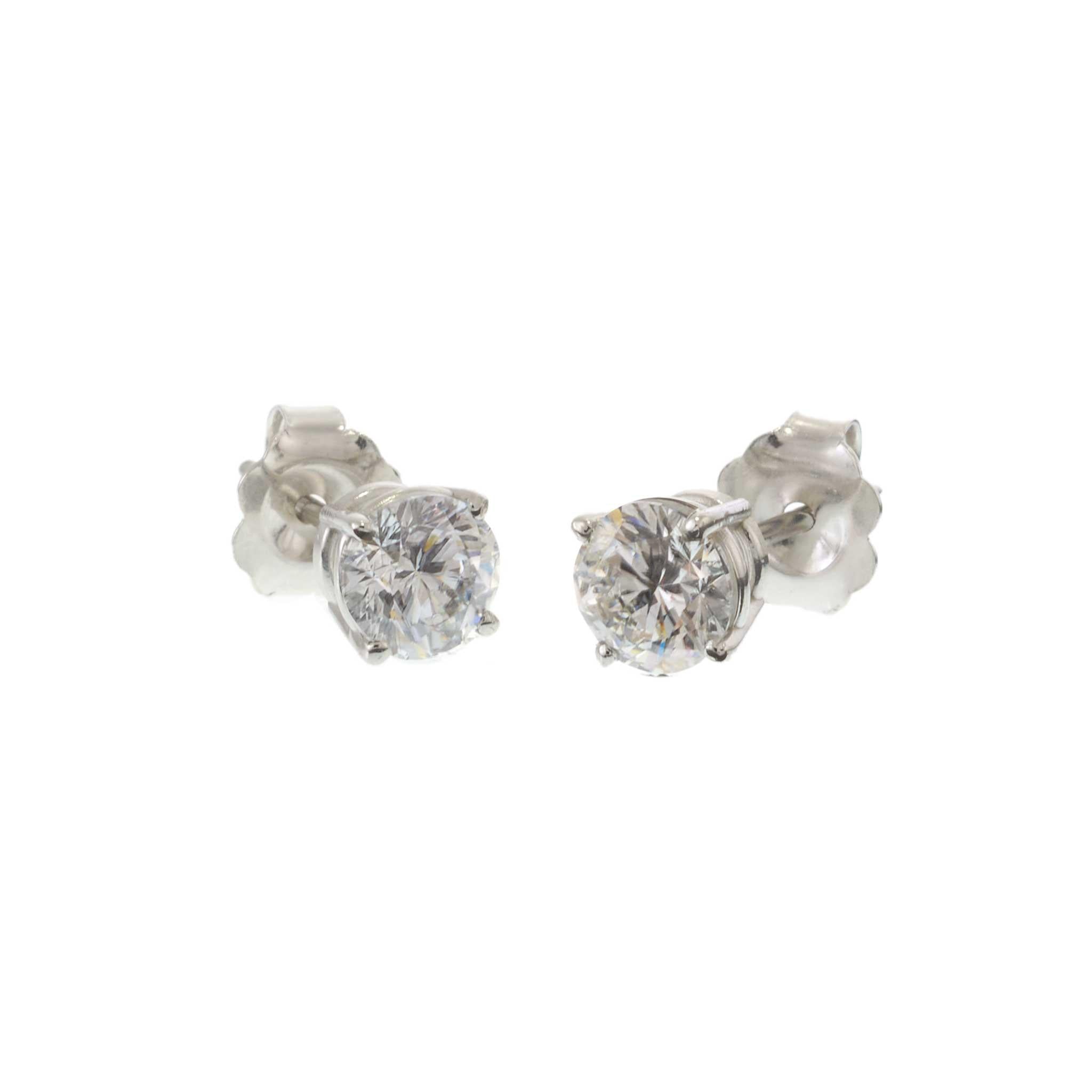 14KT White Gold Lab Grown Diamond Stud Earrings – 1.00CTW