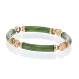 Vintage 14KT Yellow Gold Jade Link Bracelet