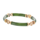 Vintage 14KT Yellow Gold Jade Link Bracelet