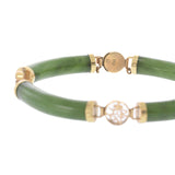 Vintage 14KT Yellow Gold Jade Link Bracelet