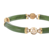 Vintage 14KT Yellow Gold Jade Link Bracelet