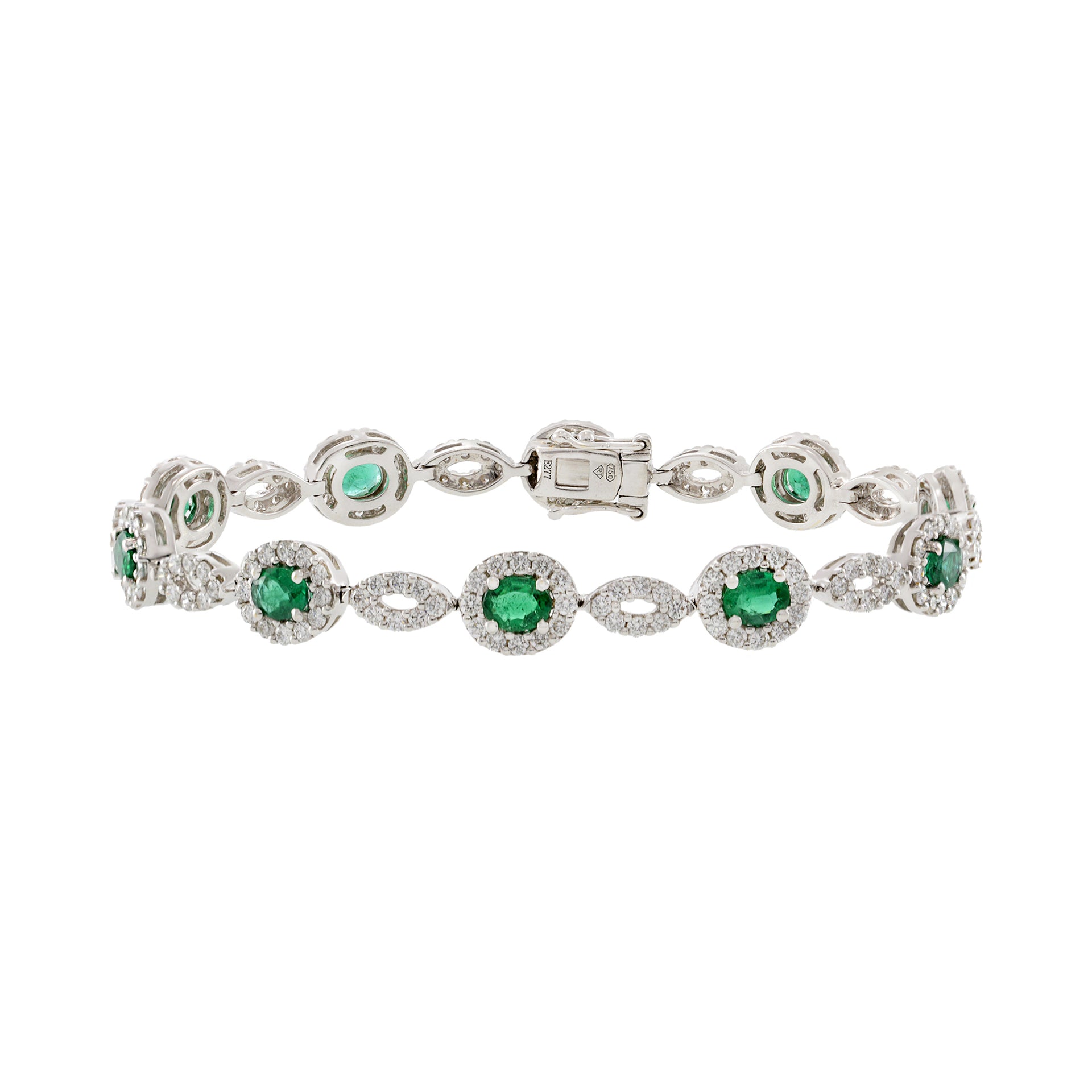 18kt White Gold Emerald Bracelet