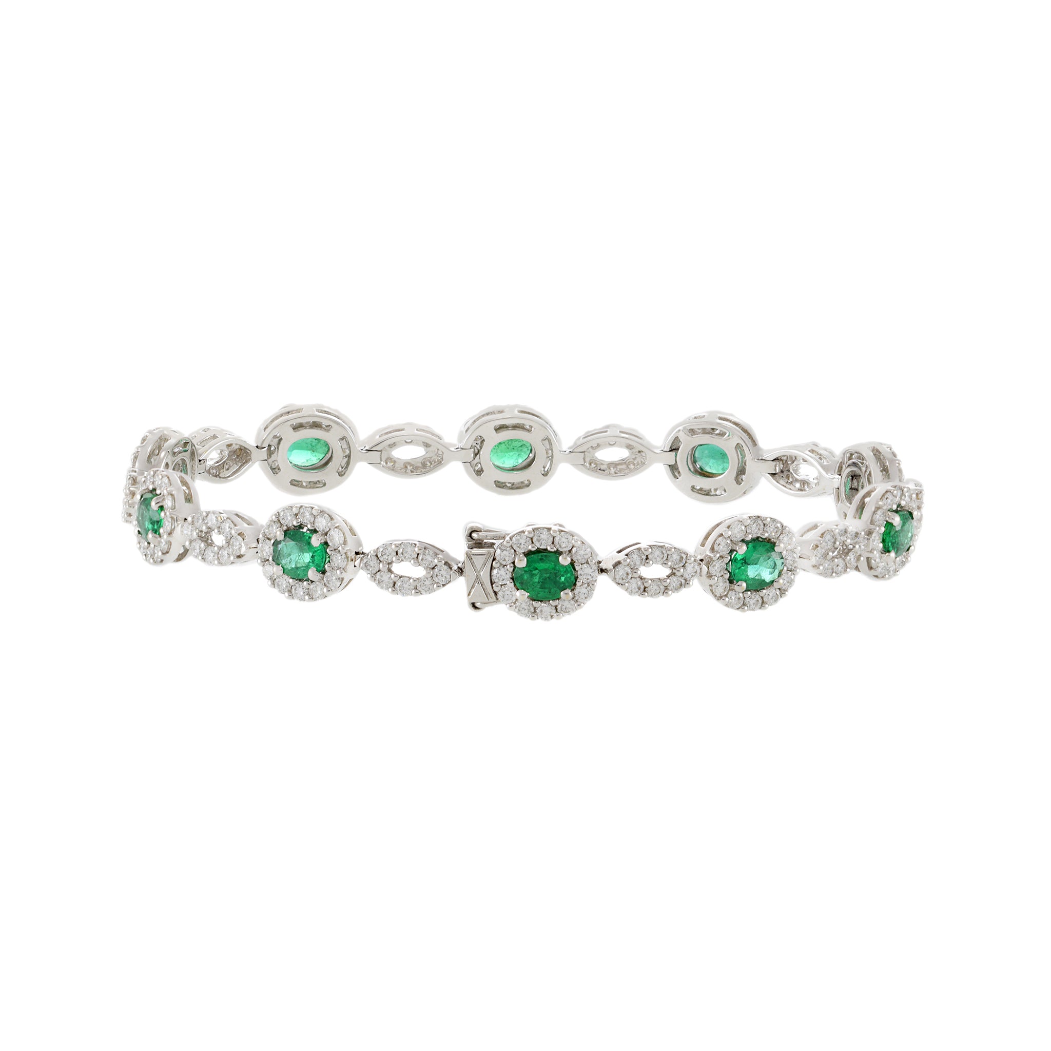 18kt White Gold Emerald Bracelet