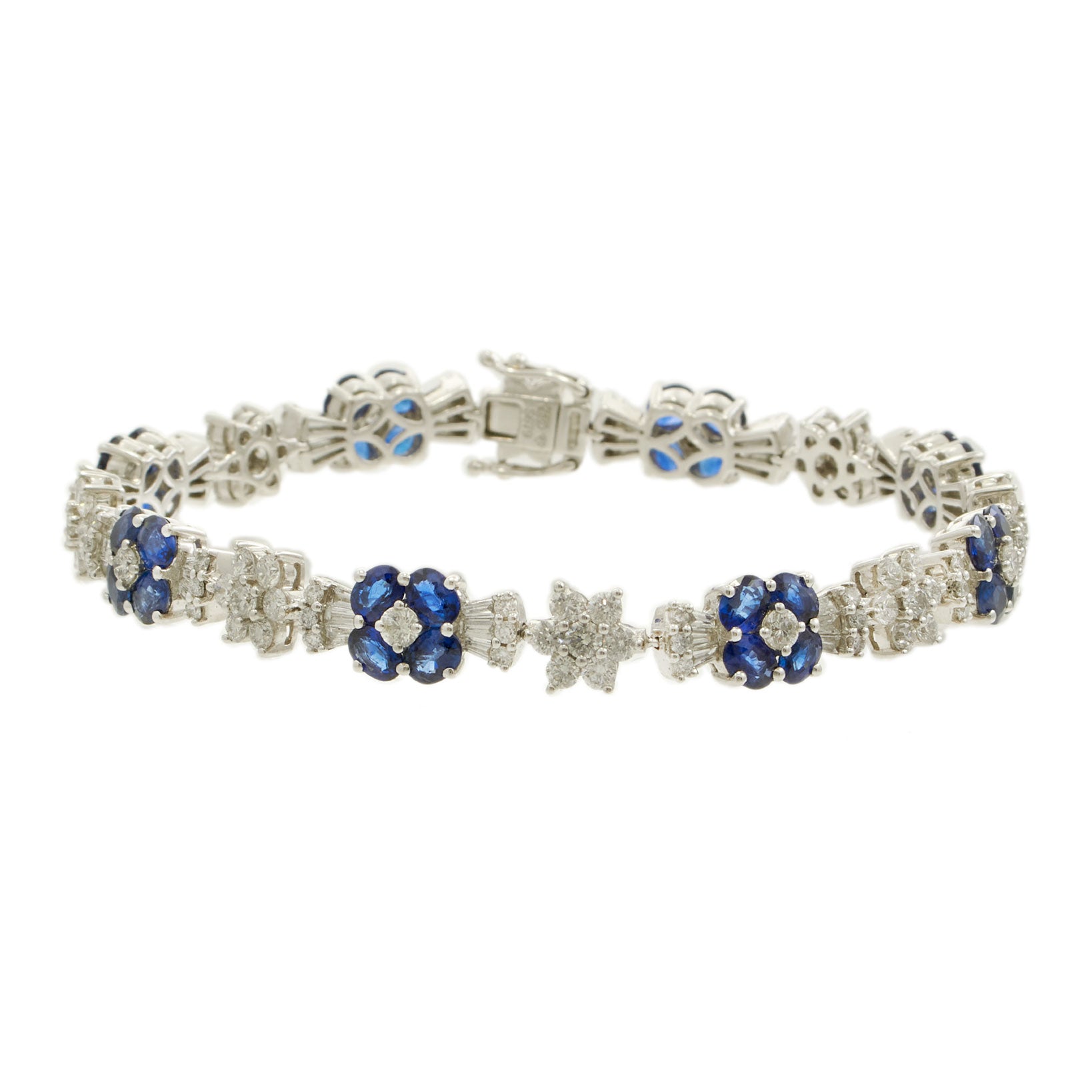 18kt White Gold Sapphire & Diamond Bracelet