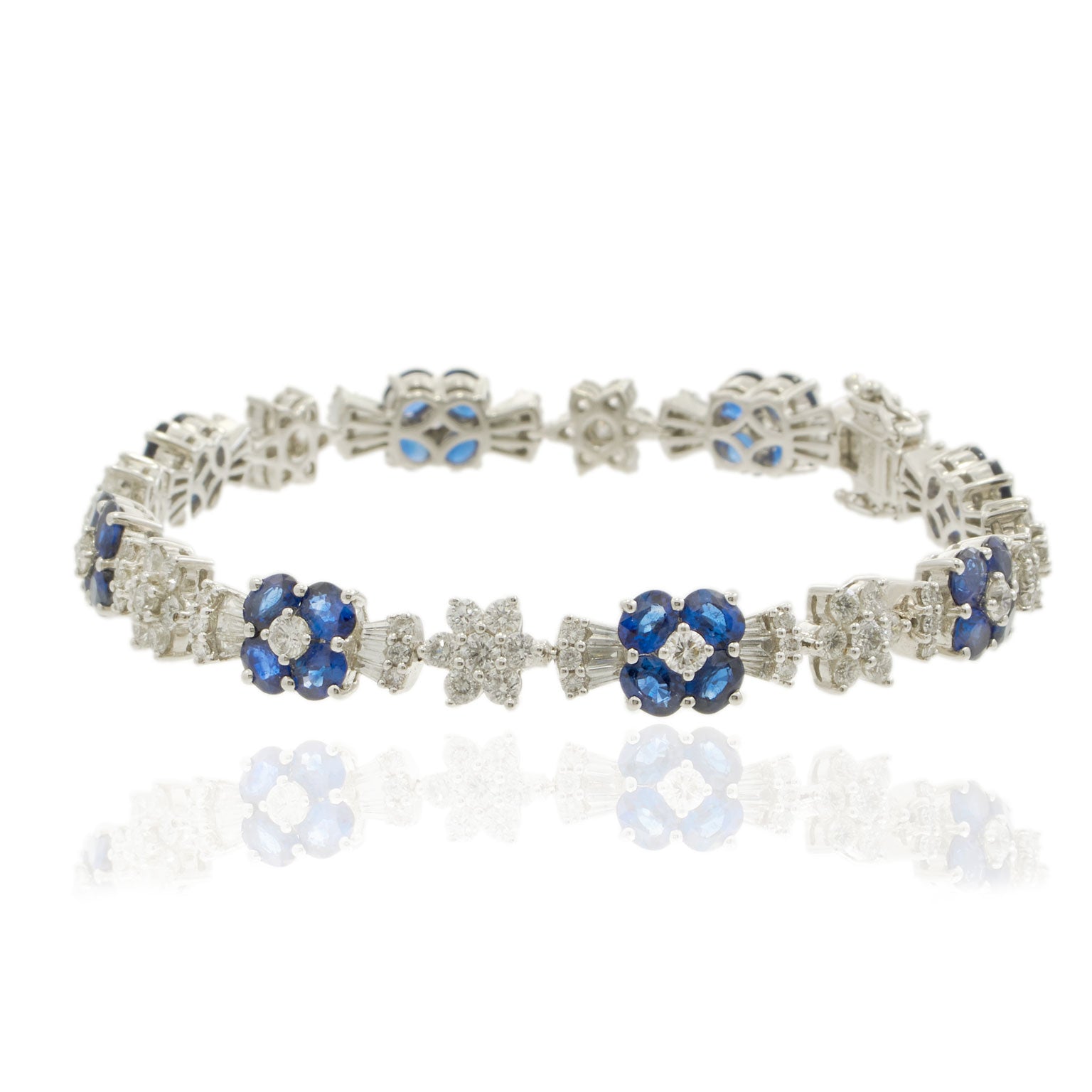 18kt White Gold Sapphire & Diamond Bracelet