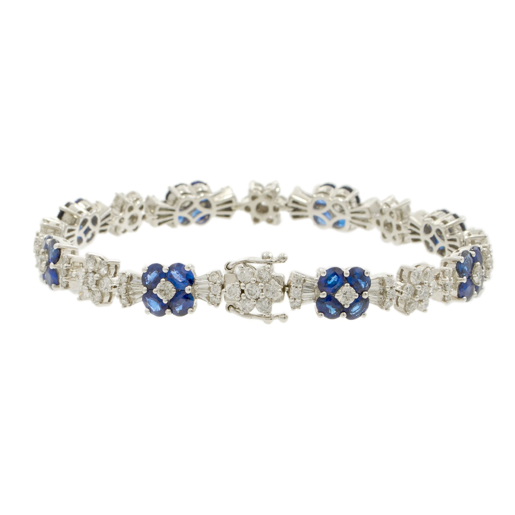 18kt White Gold Sapphire & Diamond Bracelet