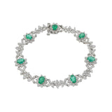 18kt White Gold Emerald Bracelet with Diamonds