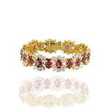 Estate 18KT Yellow Gold Diamond And Ruby Bracelet