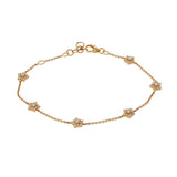 18KT Rose Gold Adjustable Diamond Star Bracelet
