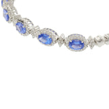 18KT White Gold Tanzanite and Diamond Cuff Bangle