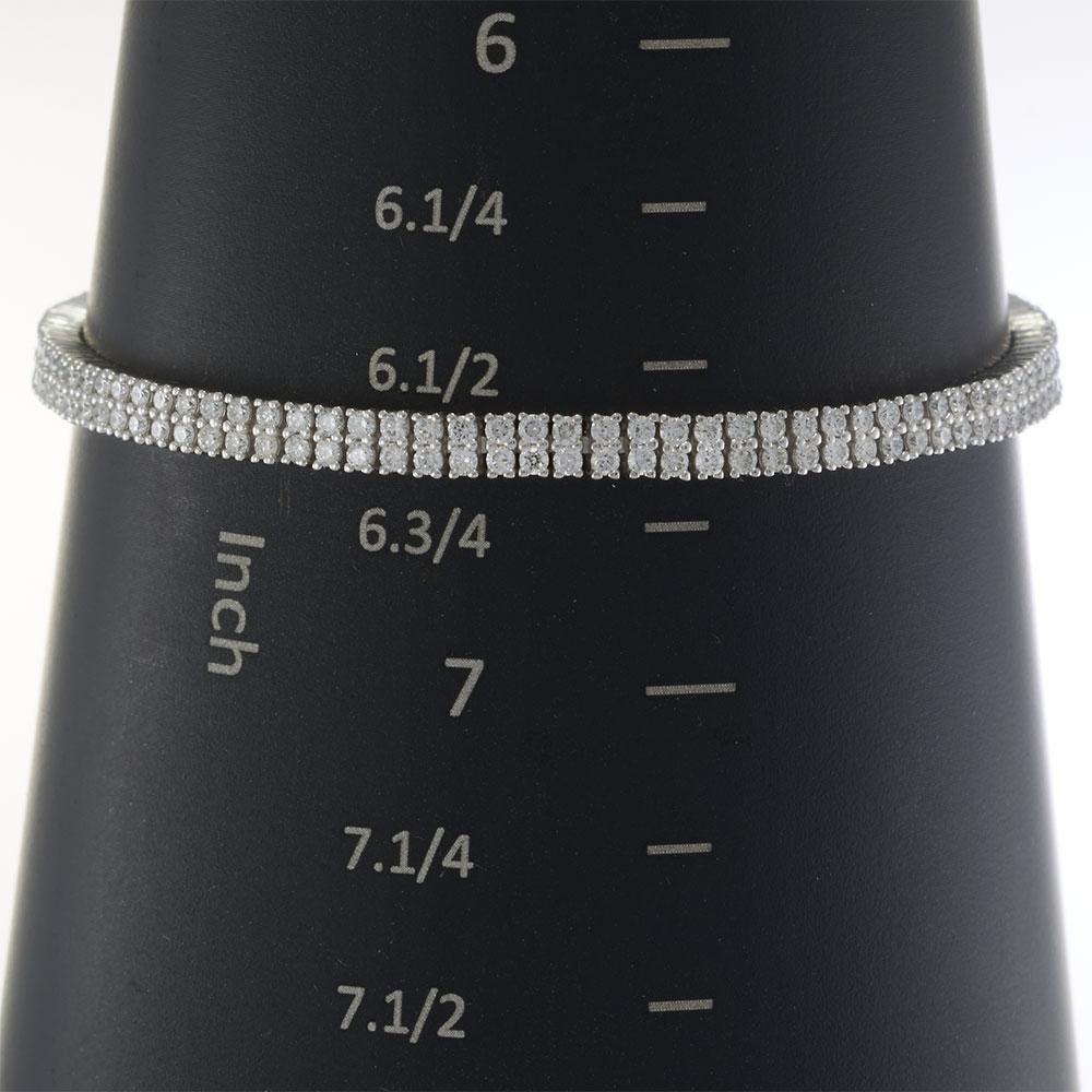 18KT White Gold 2.83CT Double Row Diamond Tennis Bracelet