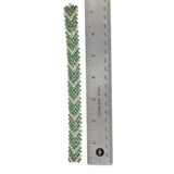 Vintage 18KT White Gold Chevron Mesh Bracelet with Tsavorites and Diamonds