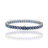 18KT White Gold Oval Sapphire And Diamond Bracelet