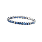 18KT White Gold Oval Sapphire And Diamond Bracelet