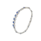 18KT White Gold Ceylon Sapphire And Diamond Bracelet