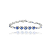 18KT White Gold Ceylon Sapphire And Diamond Bracelet