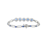 18KT White Gold Ceylon Sapphire And Diamond Bracelet