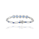 18KT White Gold Ceylon Sapphire And Diamond Bracelet