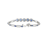 18KT White Gold Ceylon Sapphire And Diamond Bracelet