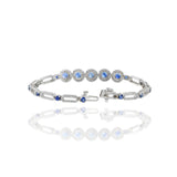 18KT White Gold Ceylon Sapphire And Diamond Bracelet