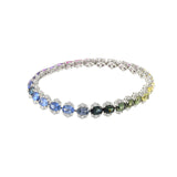 18KT White Gold Multi Color Sapphire and Diamond Bracelet