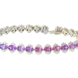 18KT White Gold Multi Color Sapphire and Diamond Bracelet