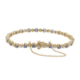 14KT Yellow Gold Vintage Sapphire and Diamond Tennis Bracelet