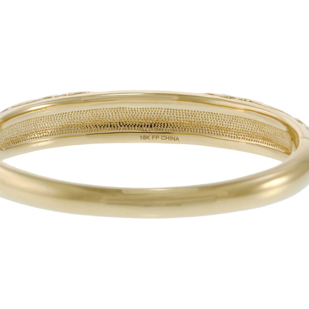 Vintage Yellow Gold Bangle with Scroll Design and Charoite Stone