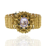 Estate Victorian Era 18KT Yellow Gold Amethyst Bracelet
