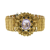 Estate Victorian Era 18KT Yellow Gold Amethyst Bracelet