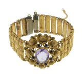 Estate Victorian Era 18KT Yellow Gold Amethyst Bracelet