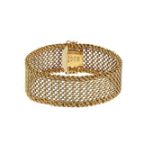 Vintage 1970's 18KT Yellow Gold Mesh Bracelet