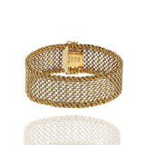 Vintage 1970's 18KT Yellow Gold Mesh Bracelet