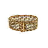 Vintage 1970's 18KT Yellow Gold Mesh Bracelet