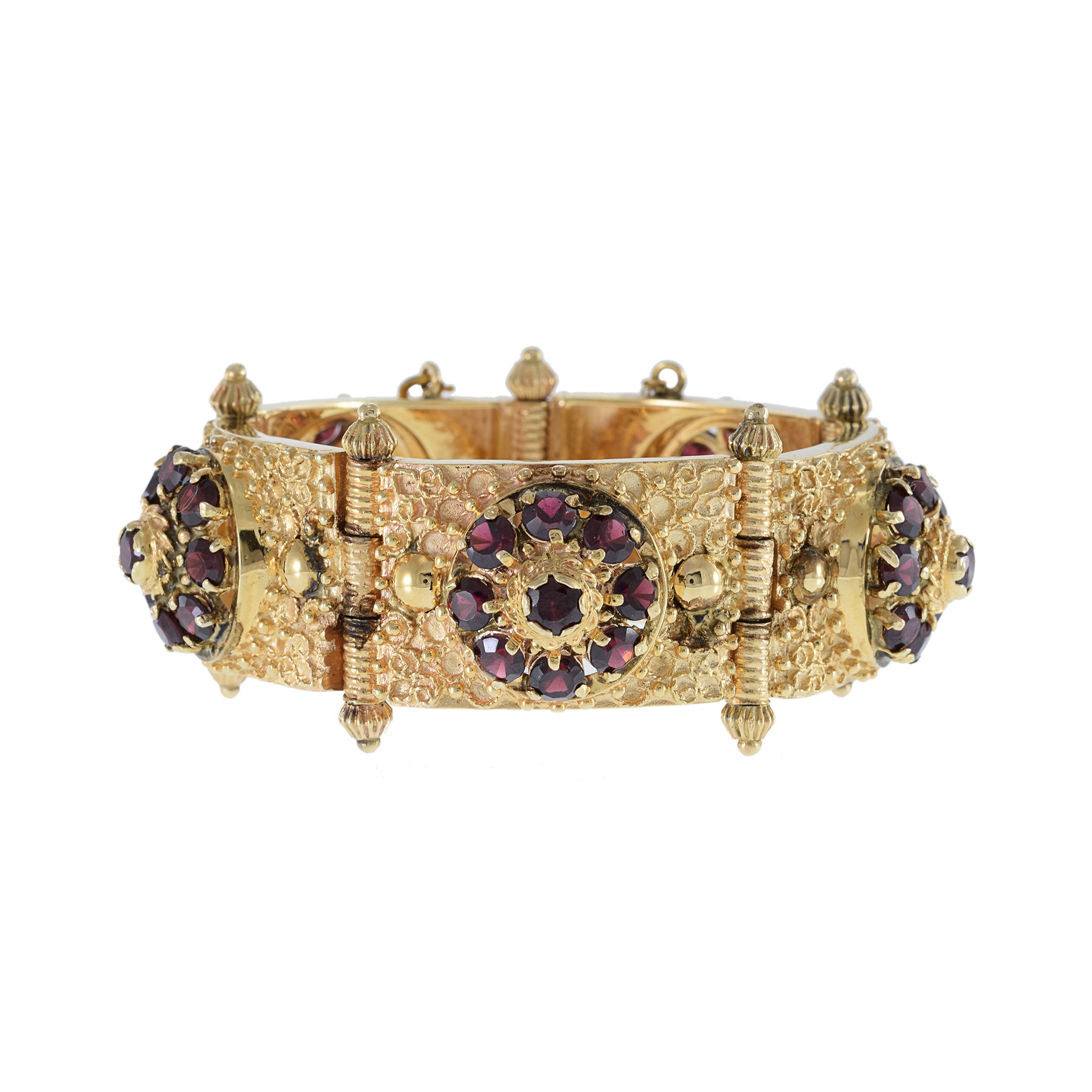 Victorian 14KT Yellow Gold Garnet Bracelet