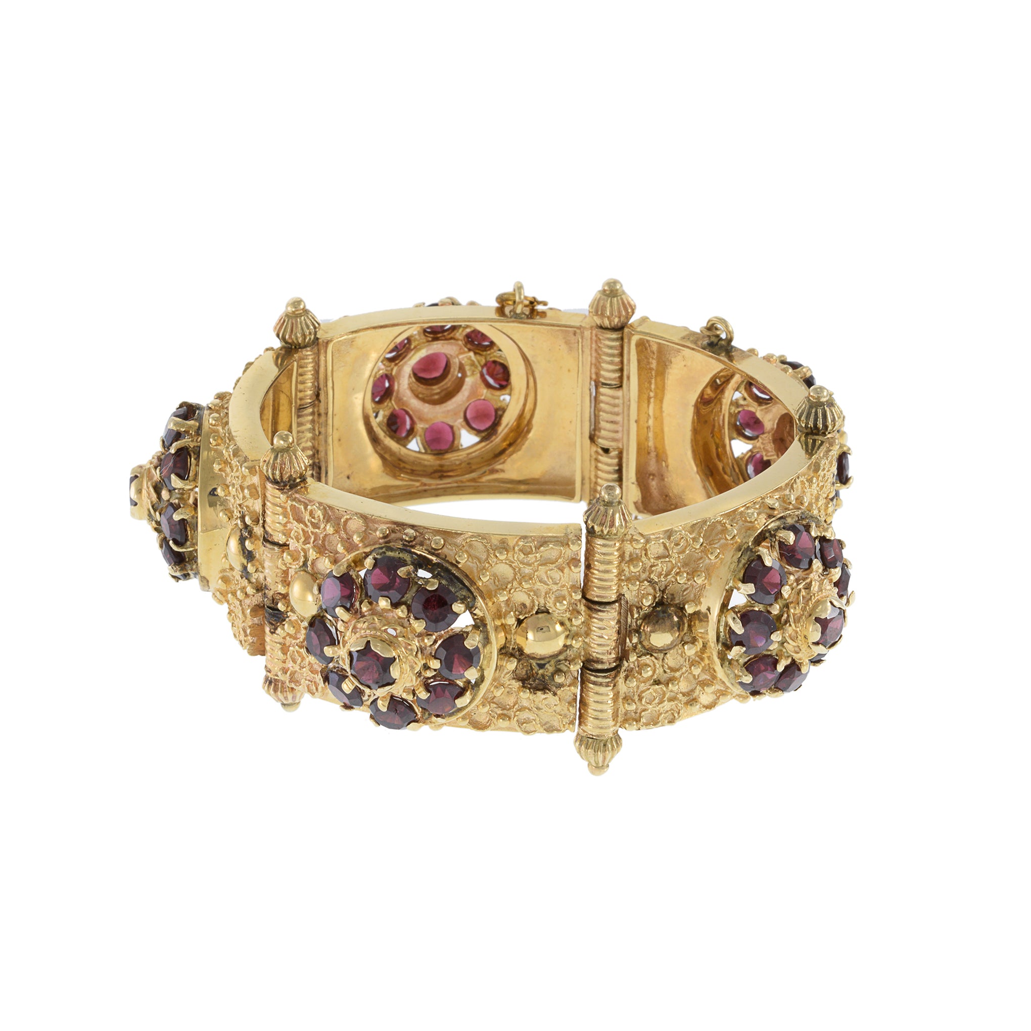 Victorian 14KT Yellow Gold Garnet Bracelet