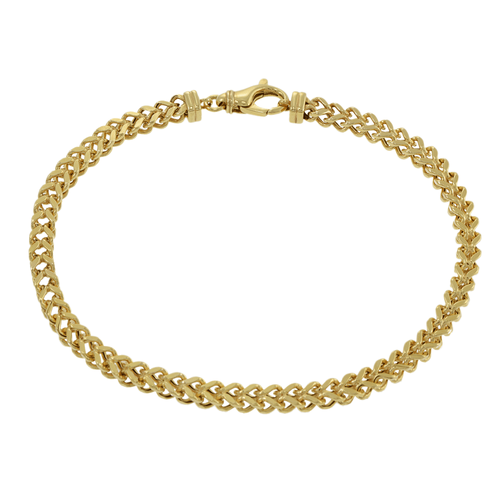 14KT Yellow Gold 4.4mm Franco Chain Bracelet