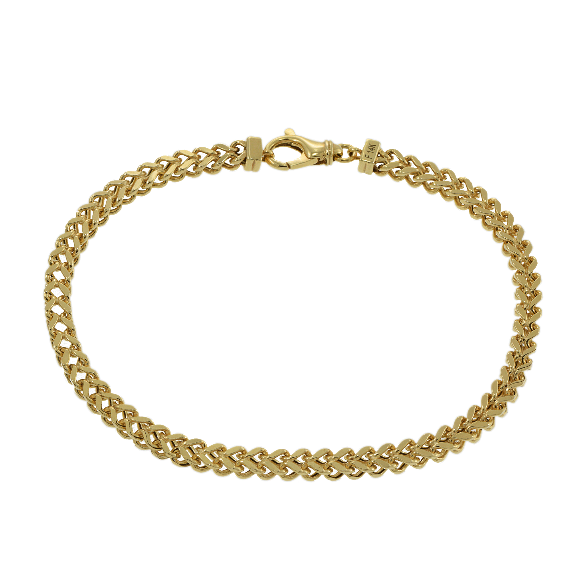 14KT Yellow Gold 4.4mm Franco Chain Bracelet